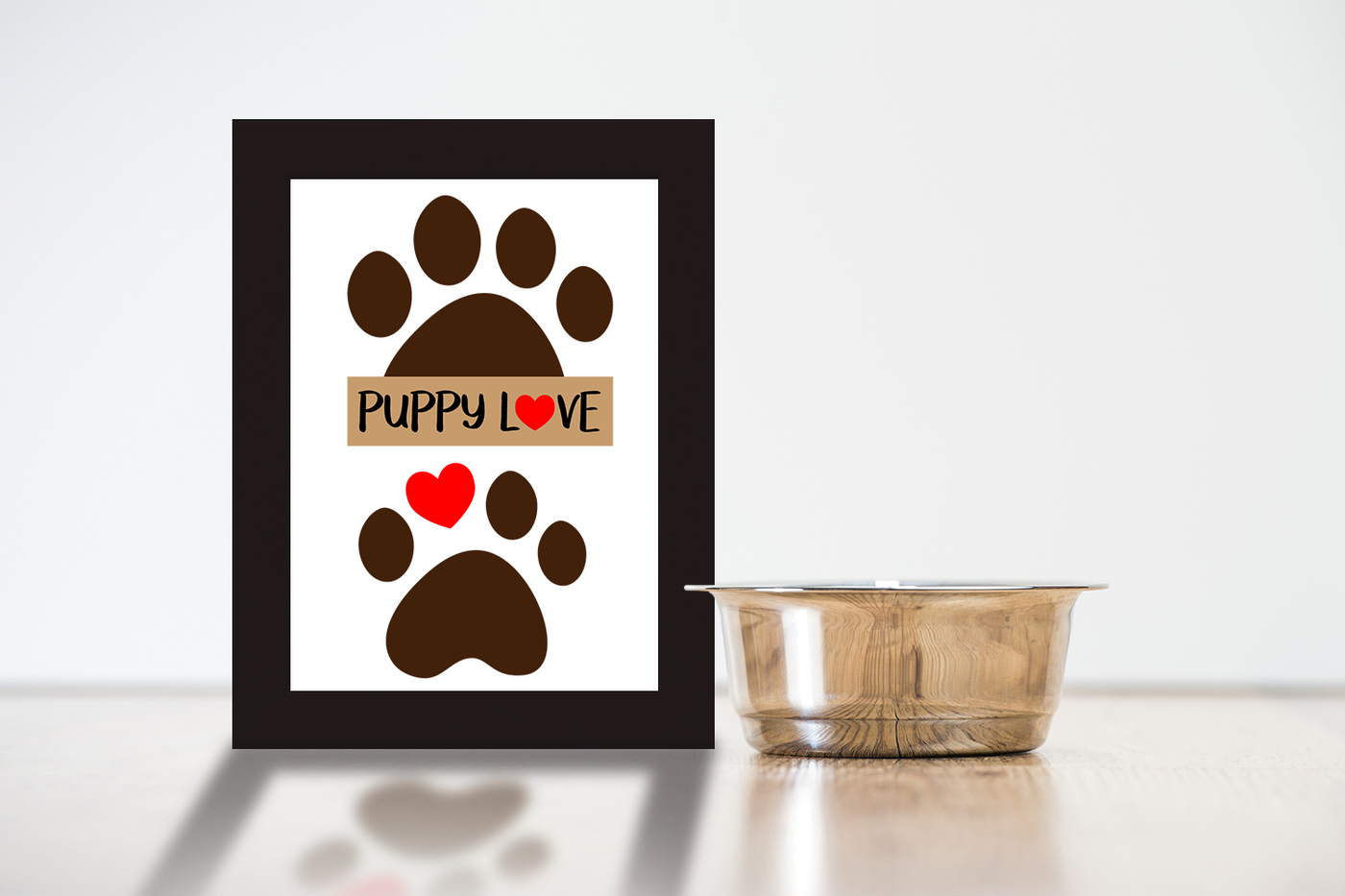 Puppy love paw print SVG duo
