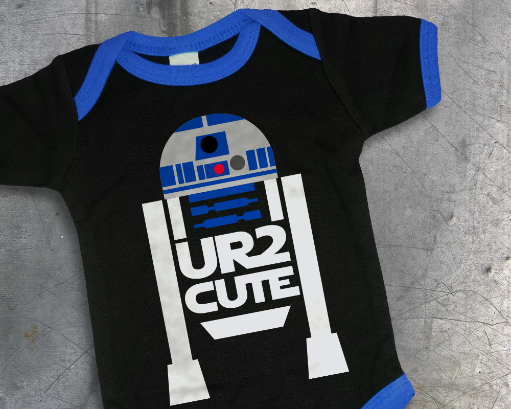 Droid design that says "UR2 Cute"