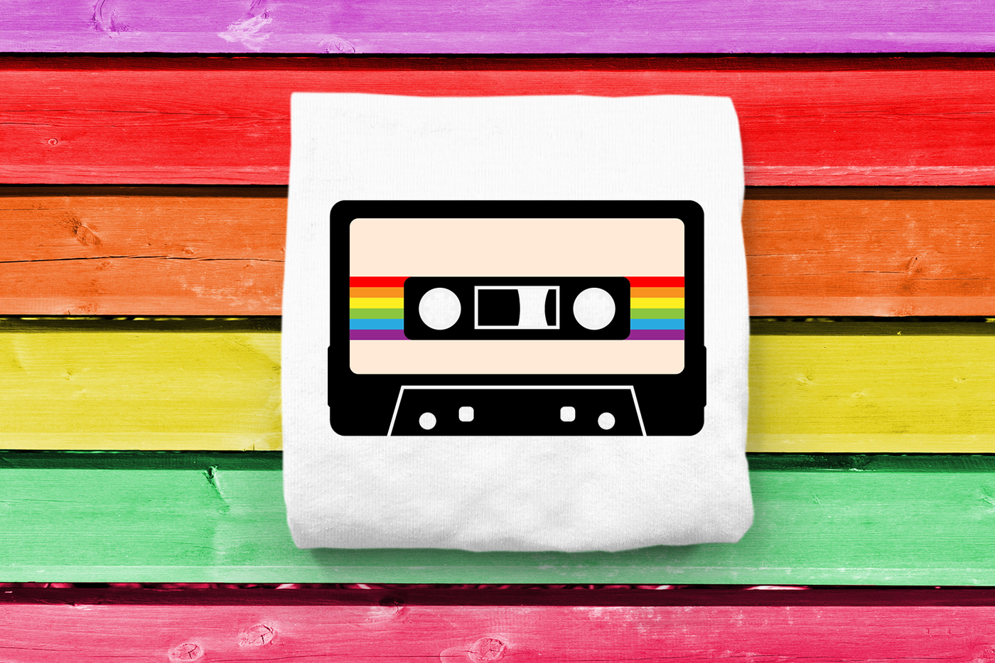 Rainbow cassette tape
