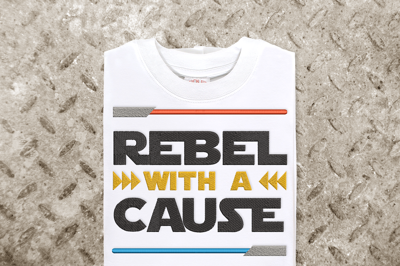 Rebel with a cause embroidery