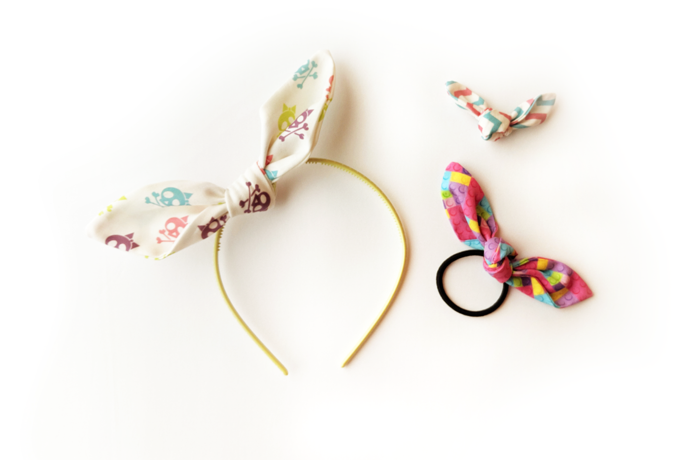 bunny bow hair accessories ITH embroidery file