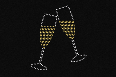 Rhinestone champagne toast