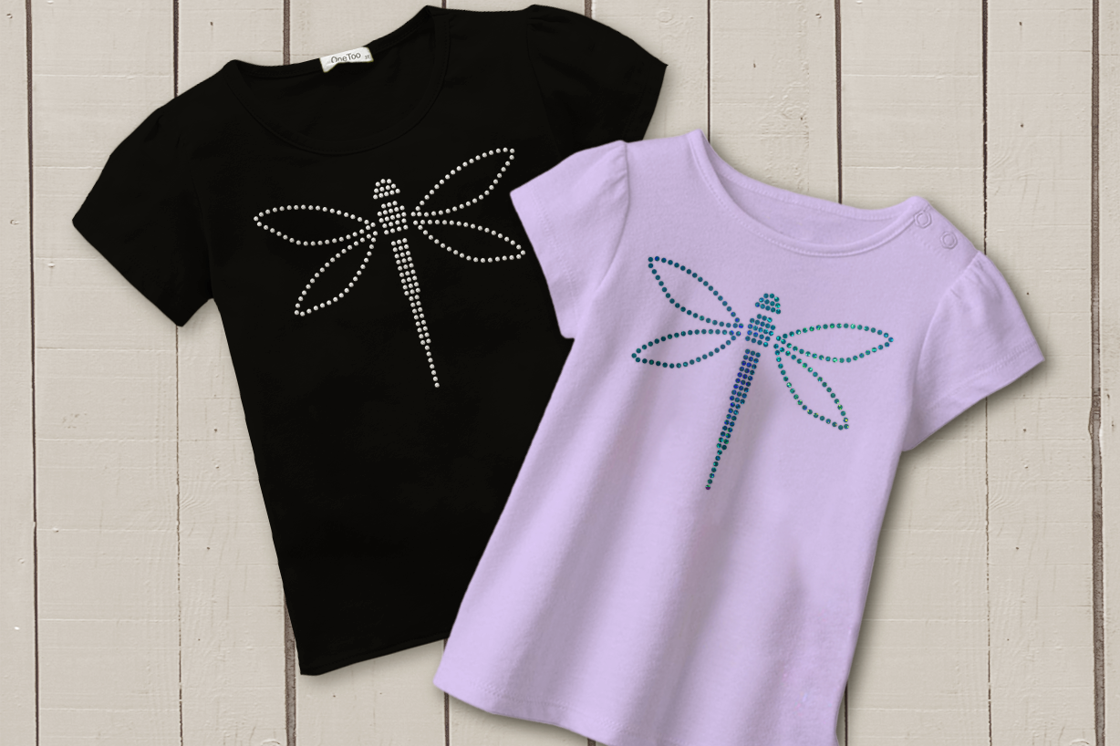 Rhinestone and faux rhinestone dragonflies