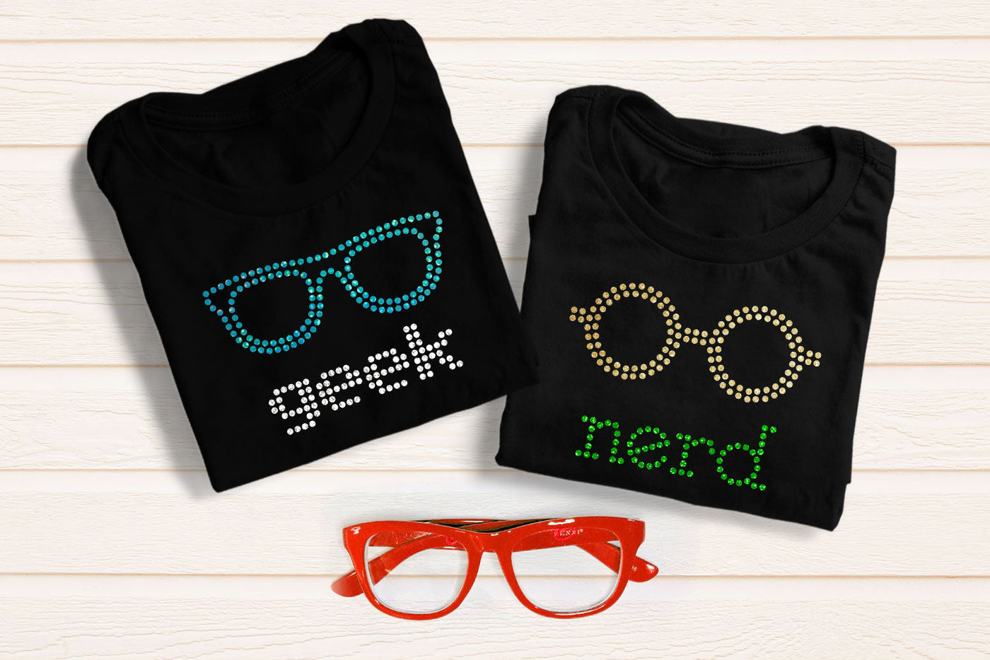 Rhinestone Geek and Nerd Glasses SVG Template