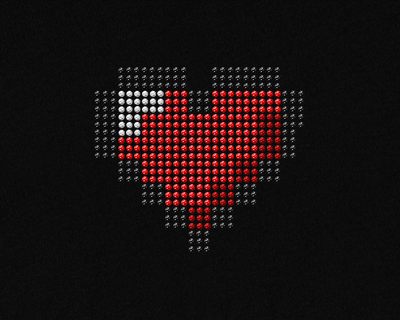 Rhinestone pixel heart