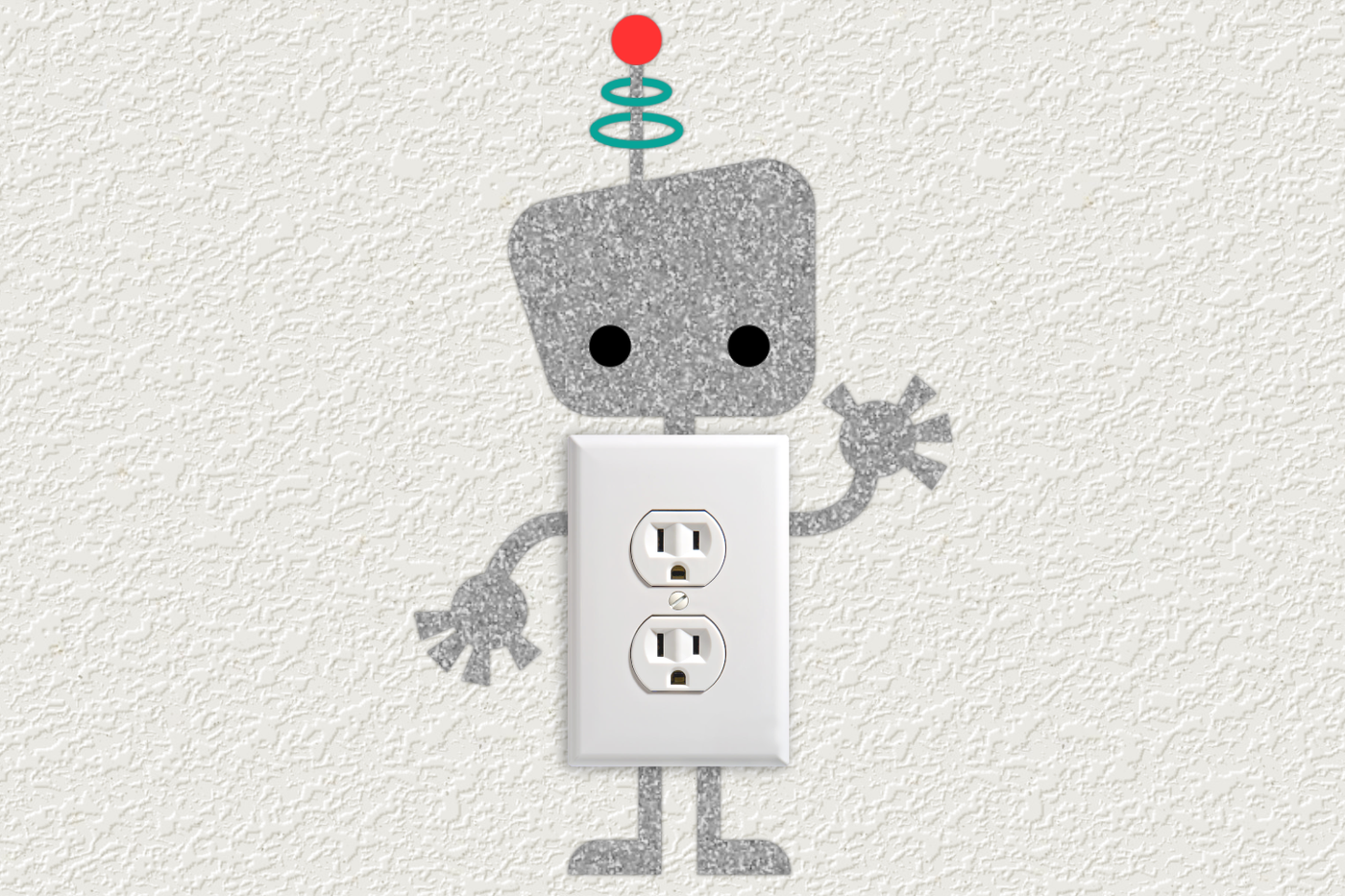 Cute robot outlet or light switch decoration