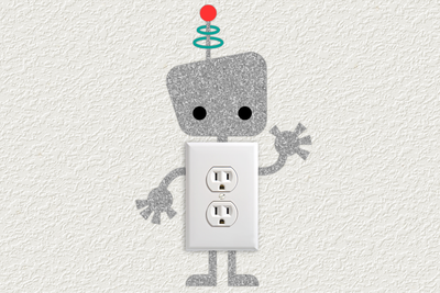 Cute robot outlet or light switch decoration