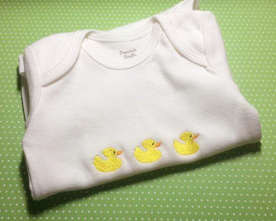 Rubber duck embroidery row