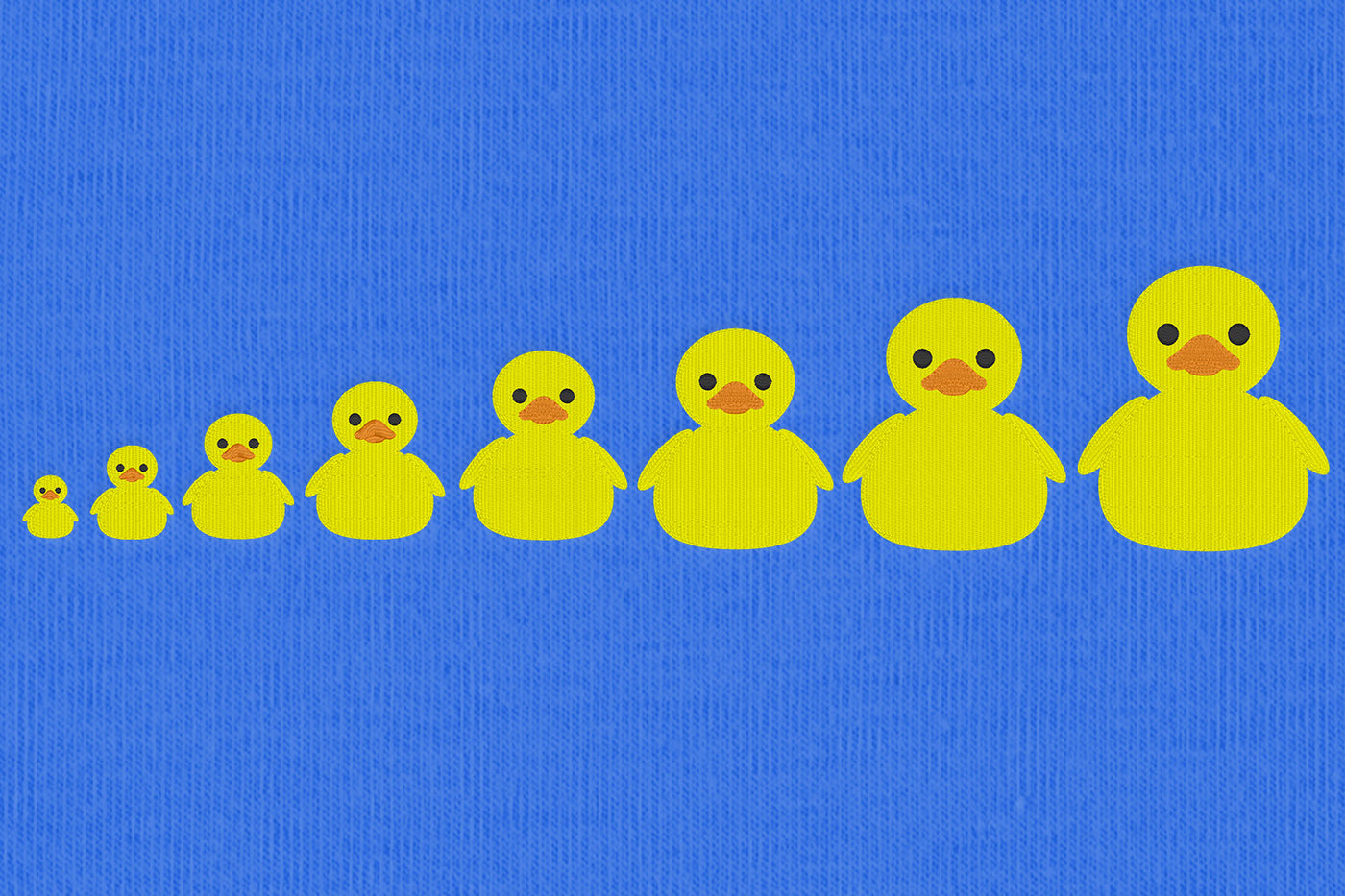 Rubber duck mini embroidery in 8 sizes