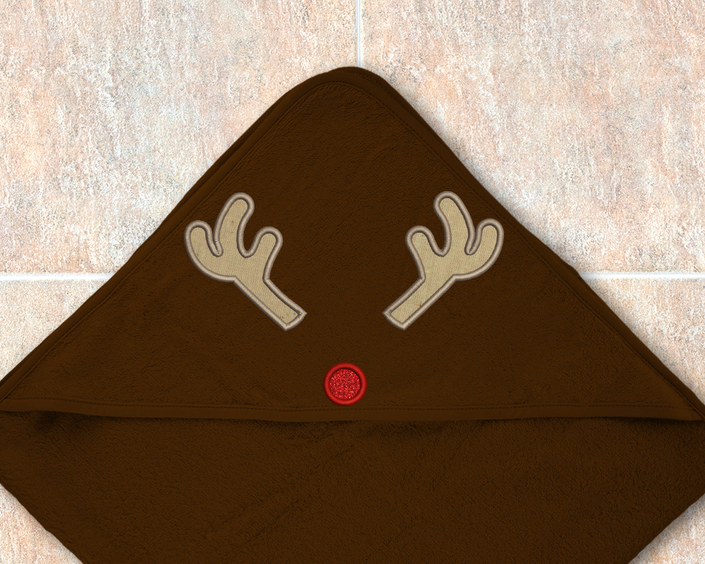 Reindeer nose and antlers applique design