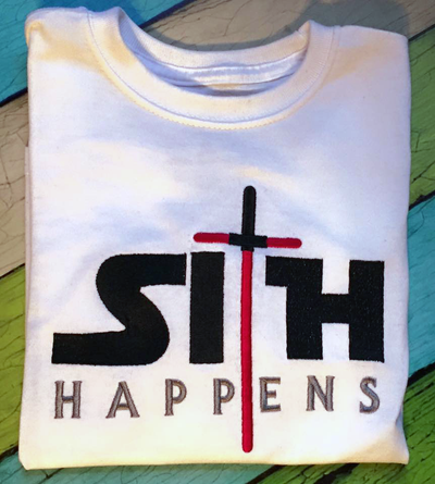 Sith happens embroidery design