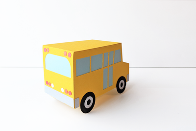 School bus shaped gift box