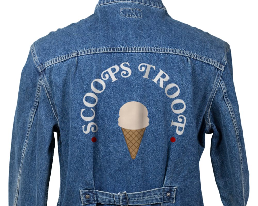 Scoops Troop design with an ice cream cone