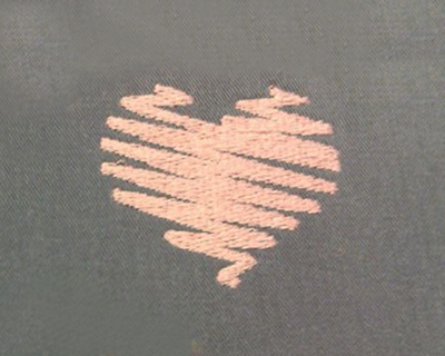 Embroidered scribbly heart