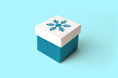 Snowflake cube box SVG template