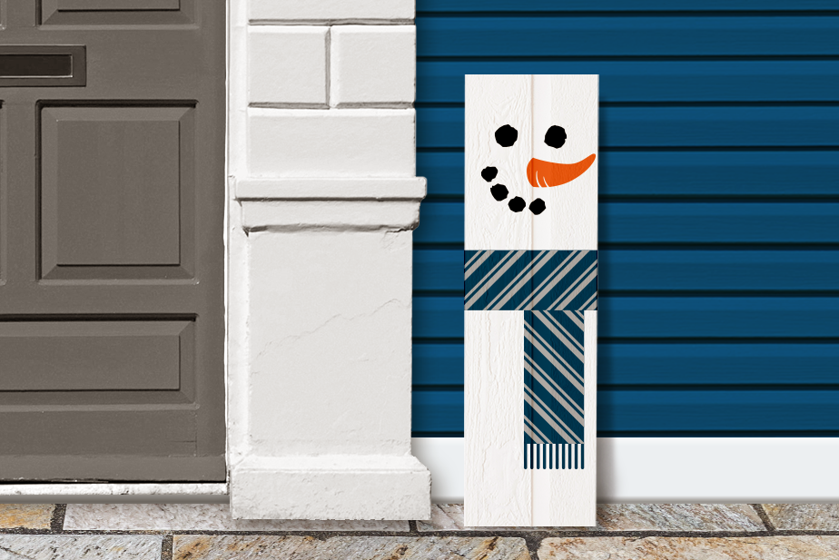 Snowman vertical porch sign design
