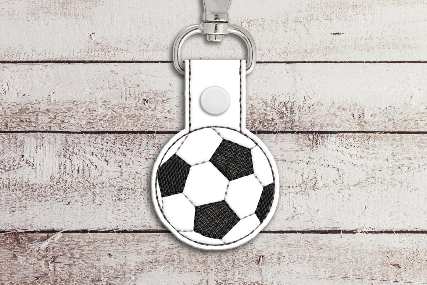 Soccer Ball Key fob ITH embroidery design
