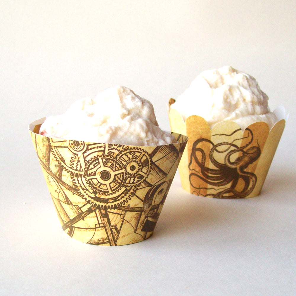 Steampunk cupcake wrappers