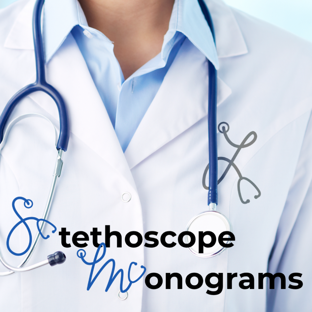 Stethoscope monogram SVG alphabet set