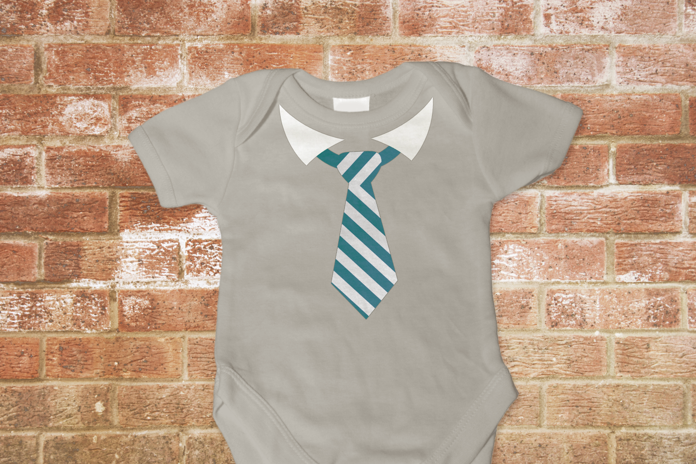 Striped tie with collar design