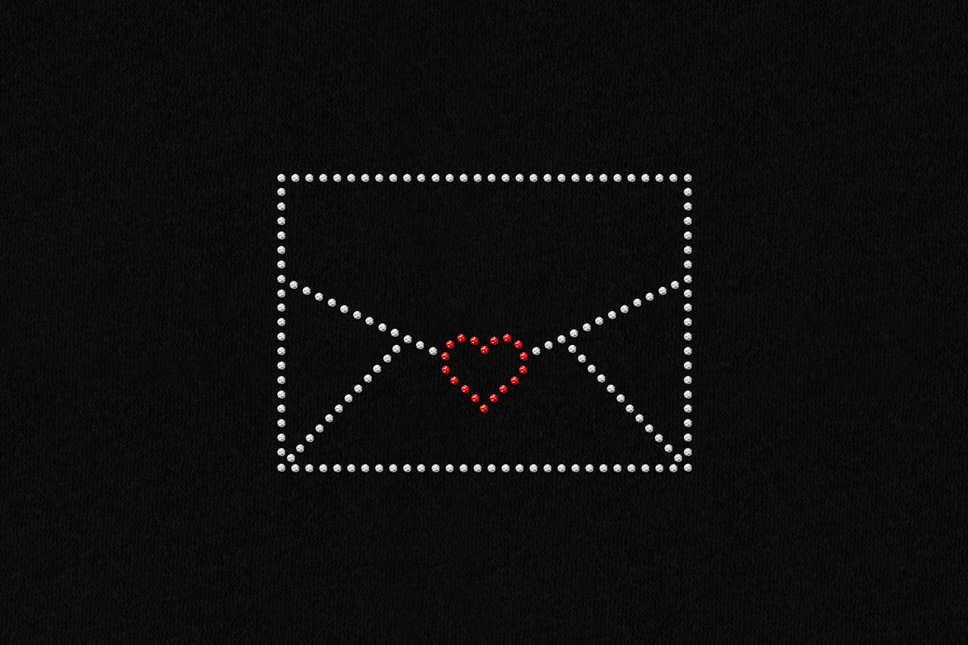 Rhinestone valentine envelope design