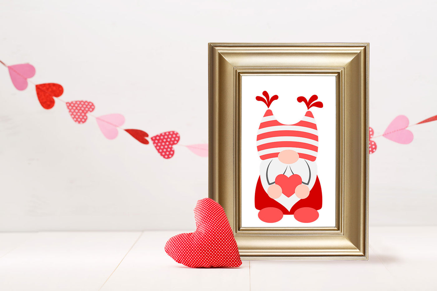 Valentine gnome SVG design