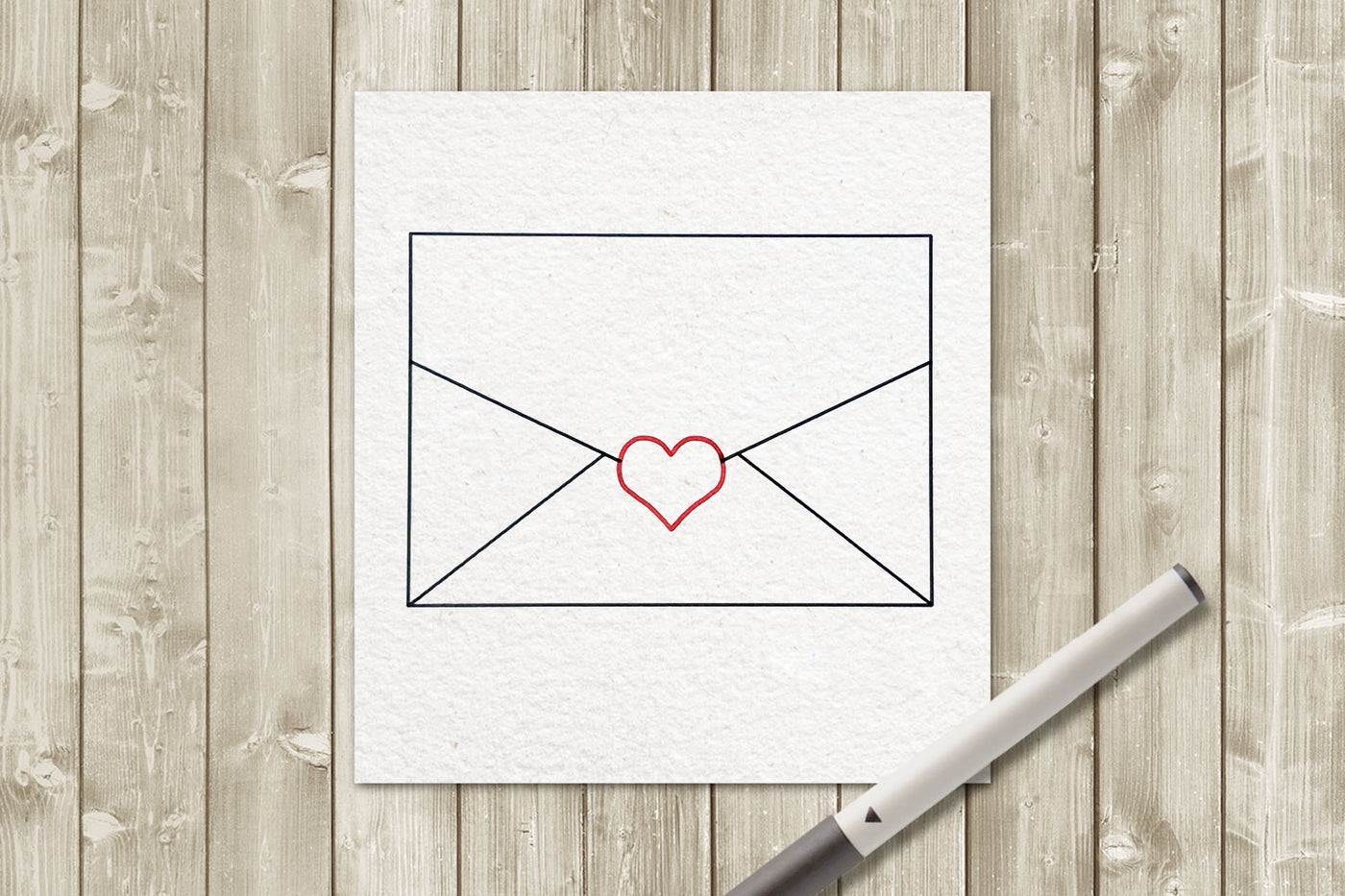Valentine's day envelope single line SVG file