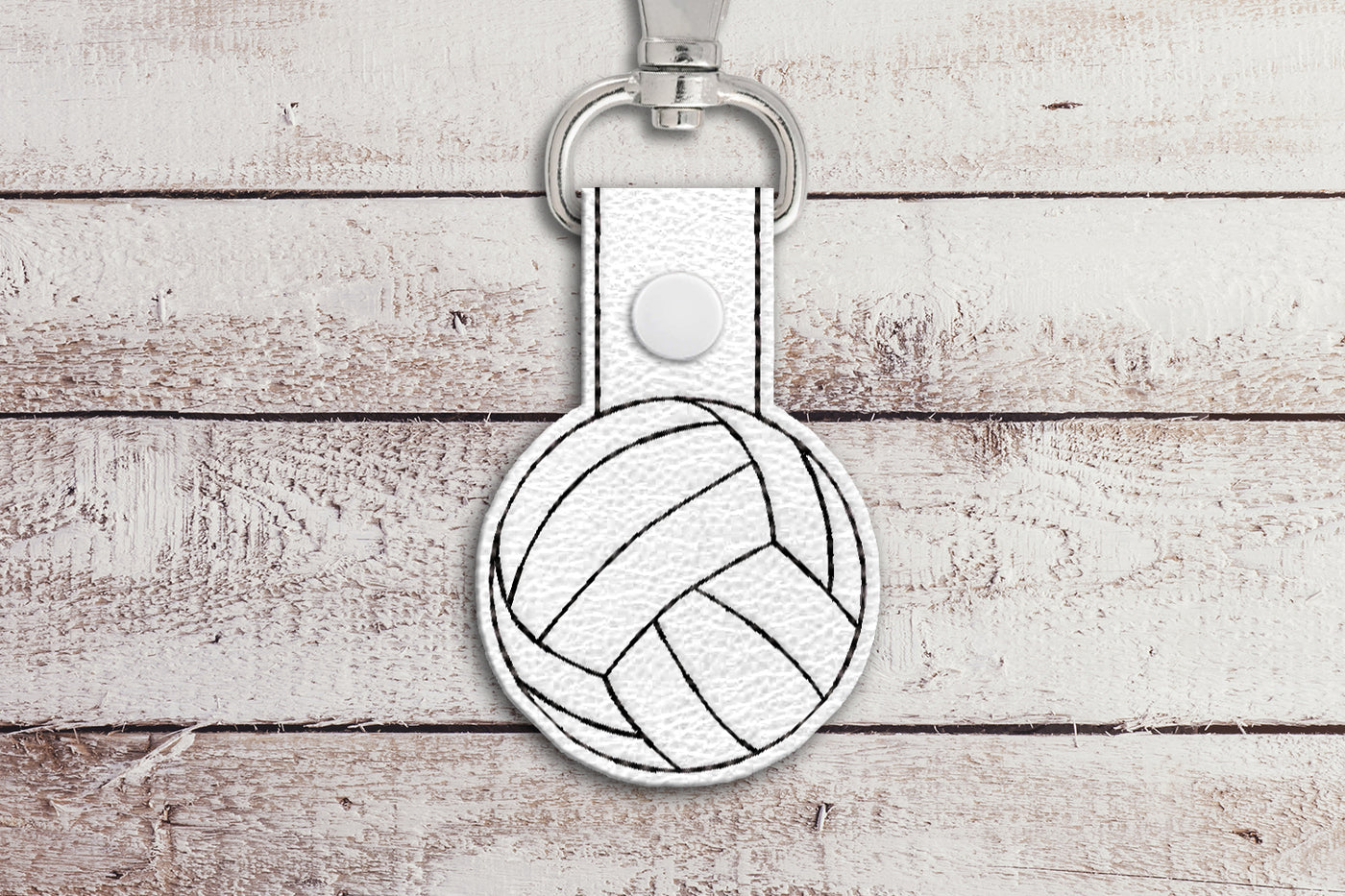volleyball ITH key fob embroidery design