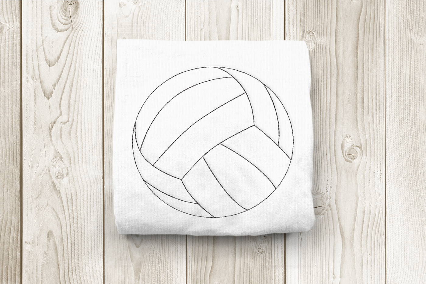 Volleyball linework embroidery design