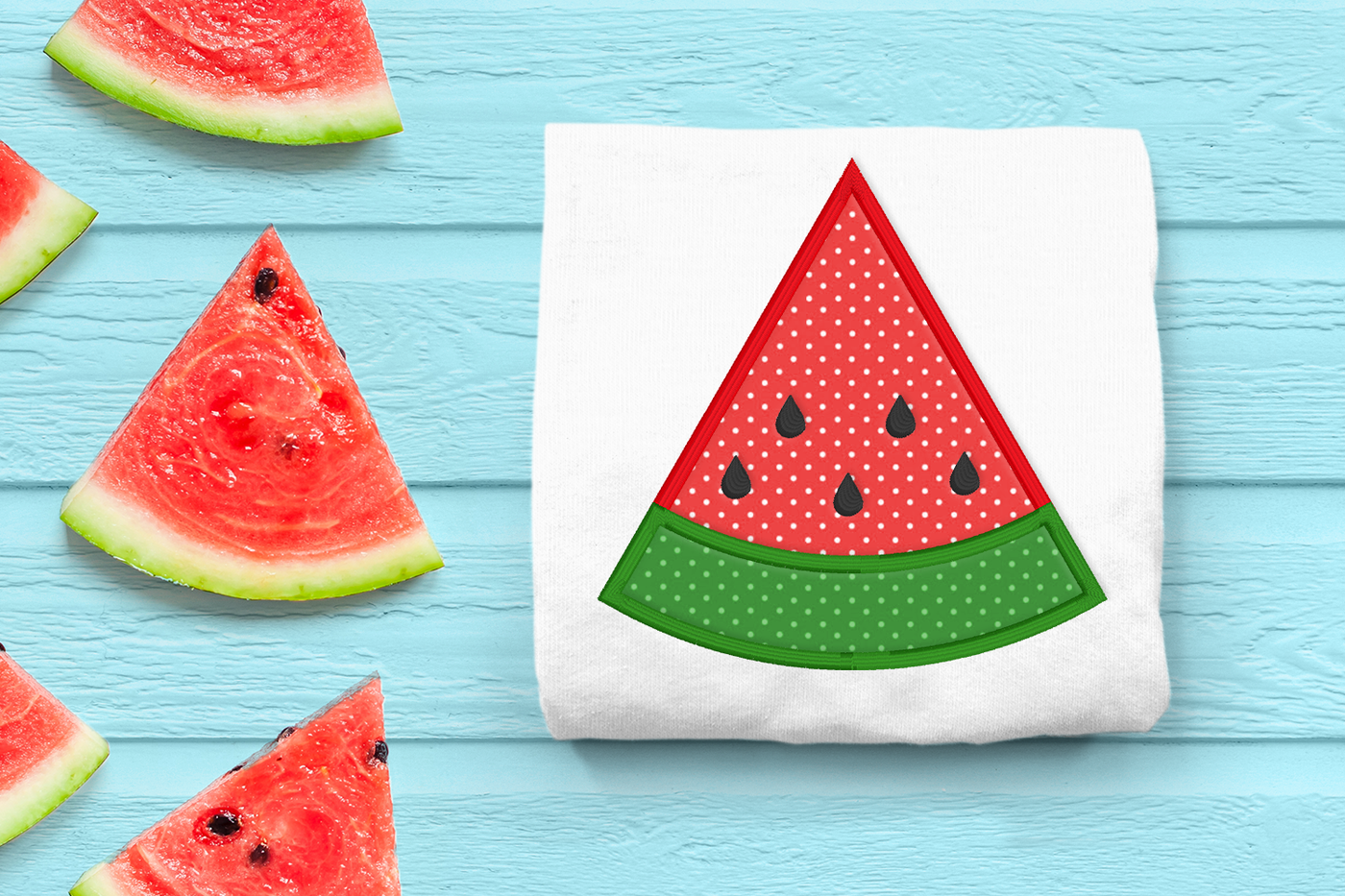 Watermelon slice applique design