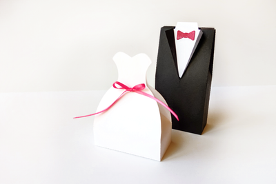 Wedding dress and tuxedo box designs