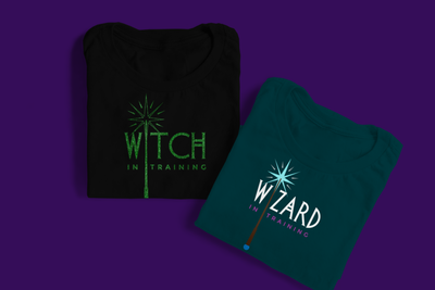 Wizard and witch in training designs