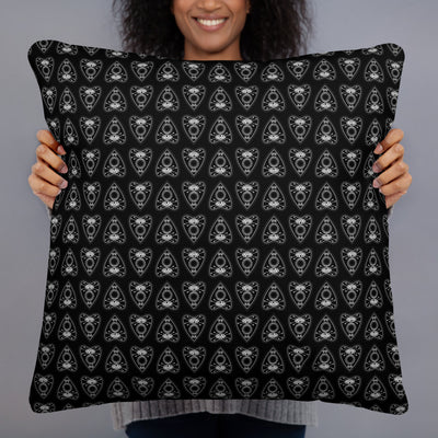 Planchette pillow from the back with a scatter pattern