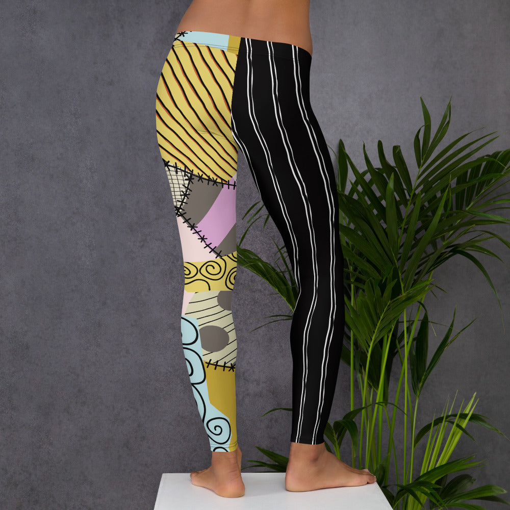 Patchwork and stripe adult leggings