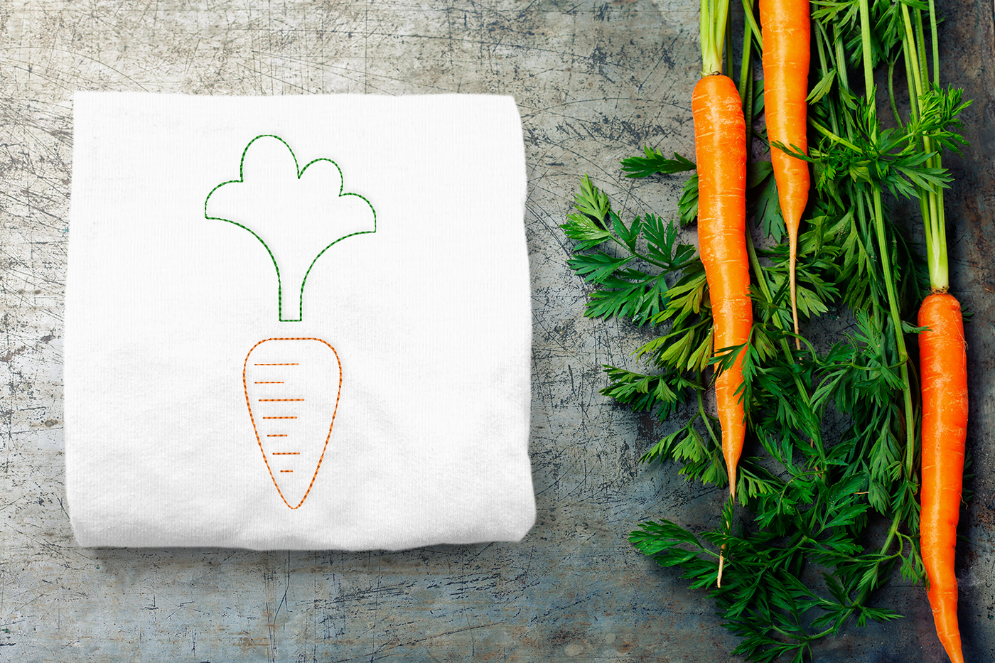 Linework carrot embroidery design
