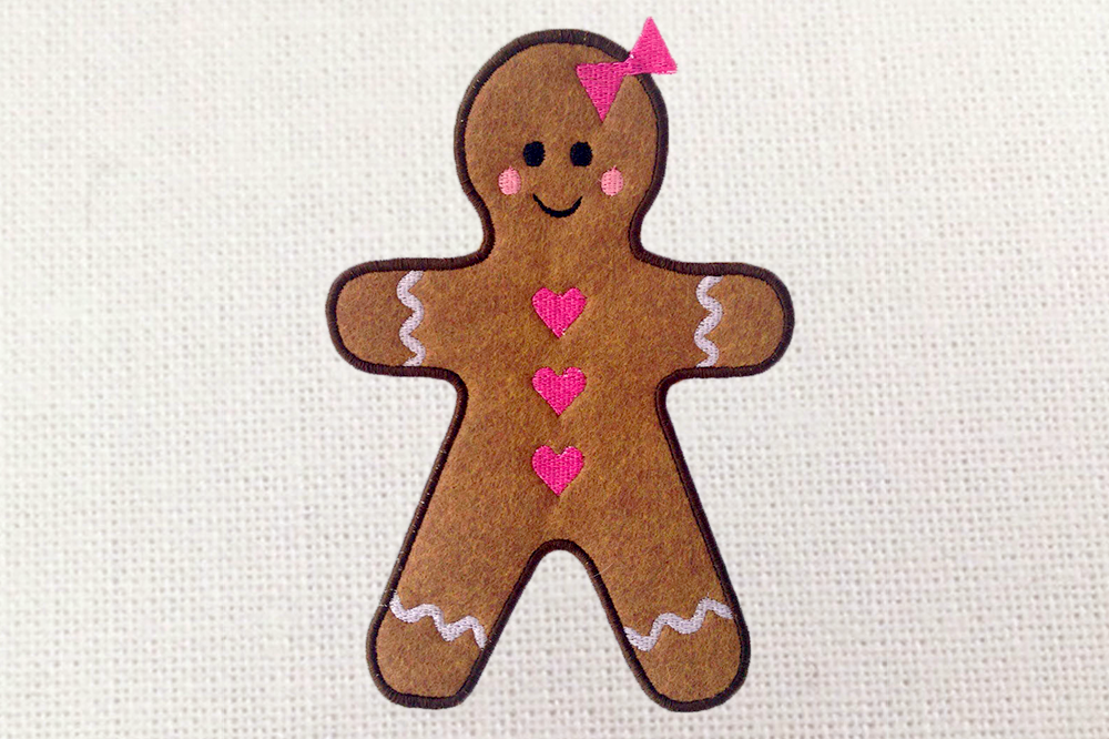 Gingerbread girl applique