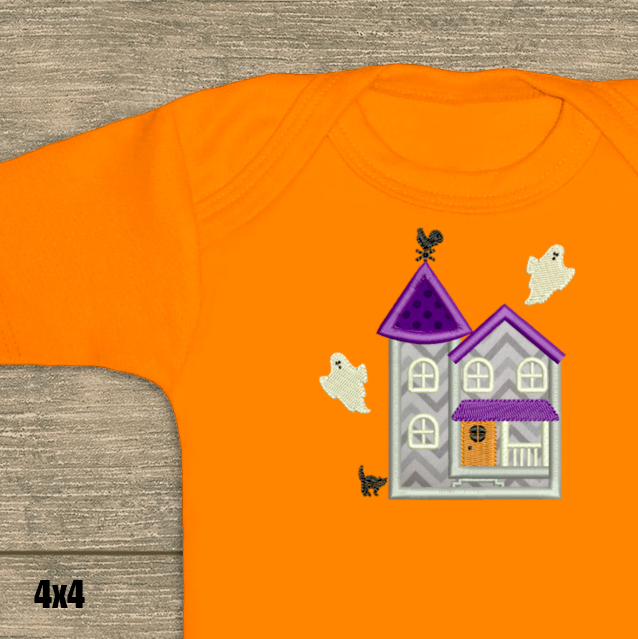 Applique haunted house 4 by 4
