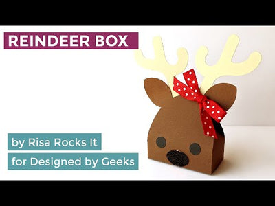 Reindeer Face Gift Box SVG File Cutting Template
