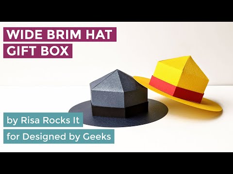 YouTube Assembly tutorial video for Wide brim hat gift box svg