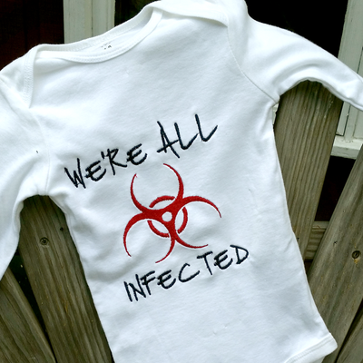 Biohazard we're all infected embroidery design