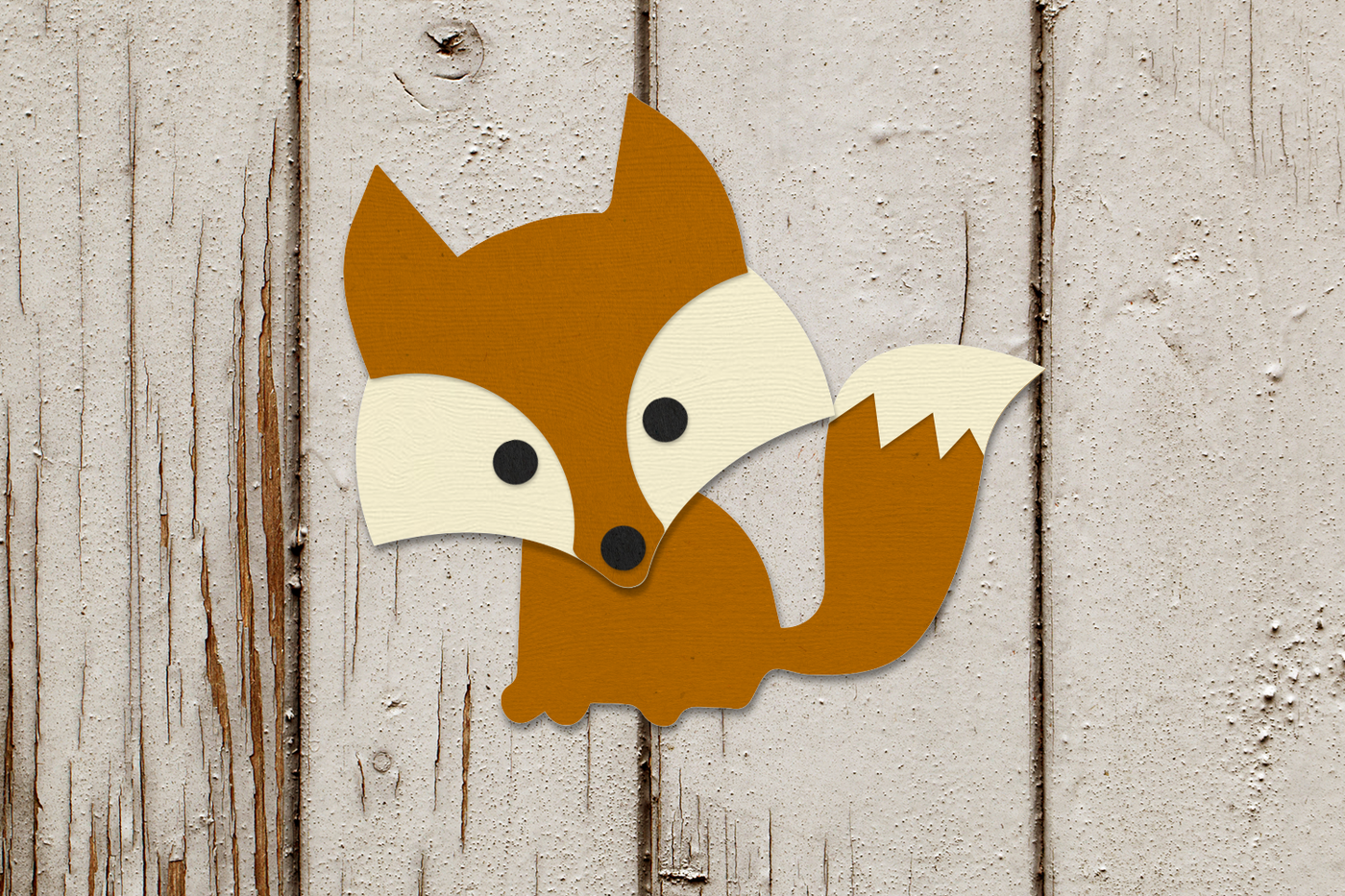 Paper fox with tilted head