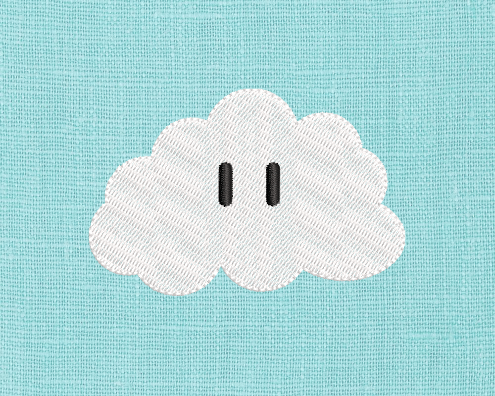 Embroidered cartoon cloud