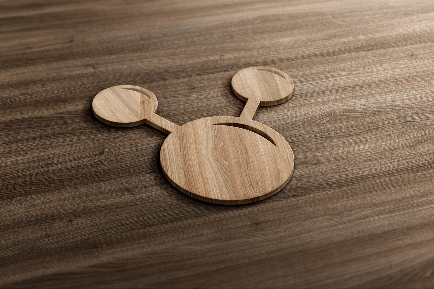 Atom design made out of wood