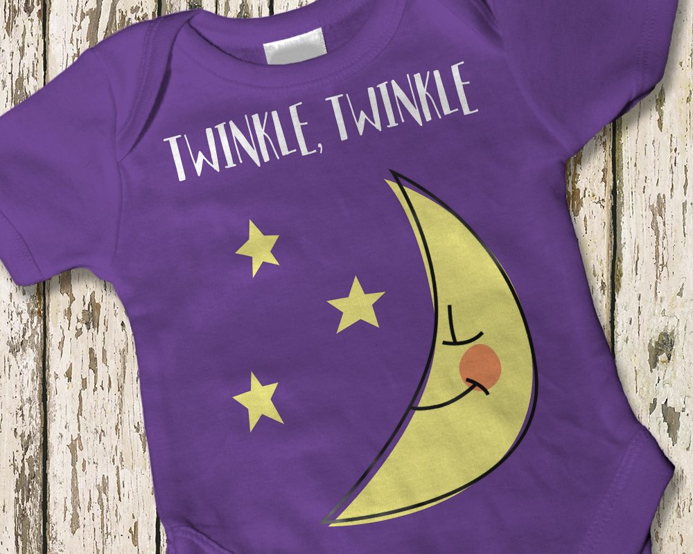 Twinkle Twinkle design with moon and stars