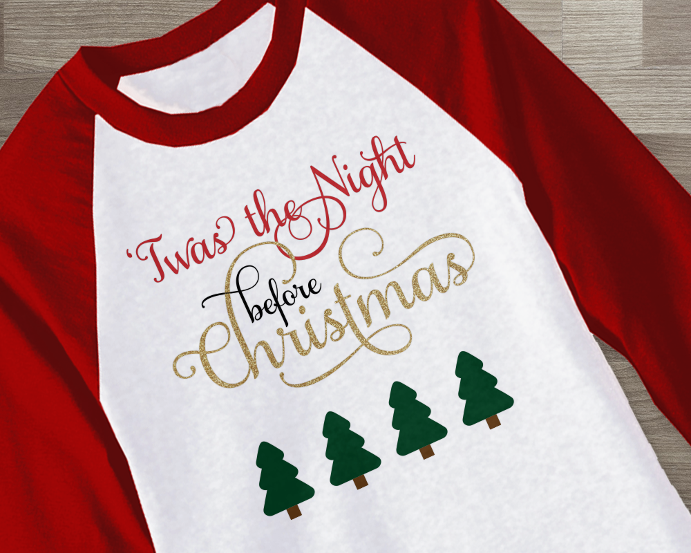 Twas the night before Christmas design with trees