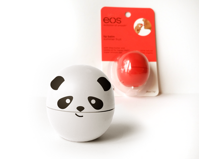 panda face on a lip balm container