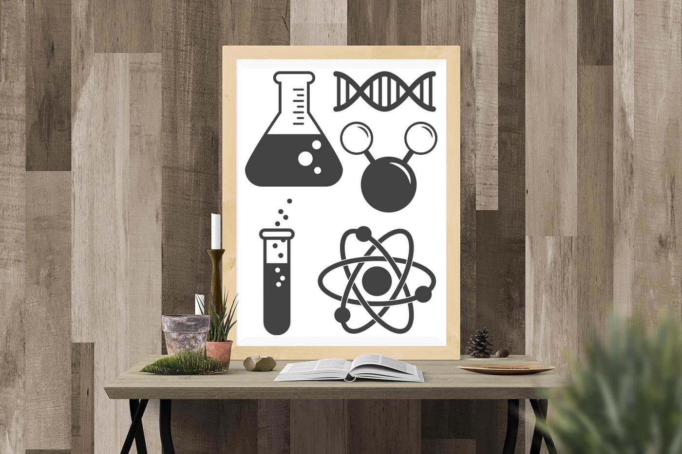 Science symbol design set