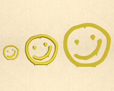 Smiley face mini embroidery in 3 sizes