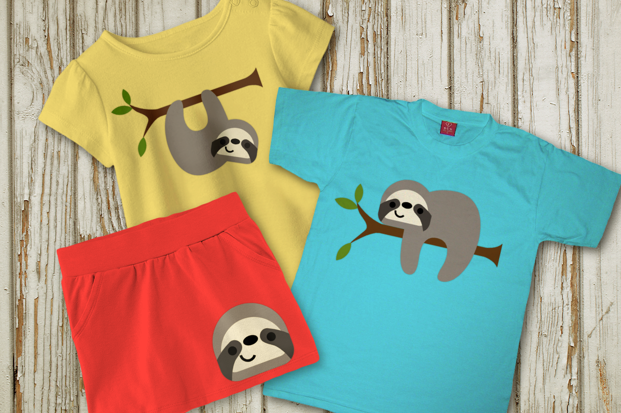 Cute sloth design set