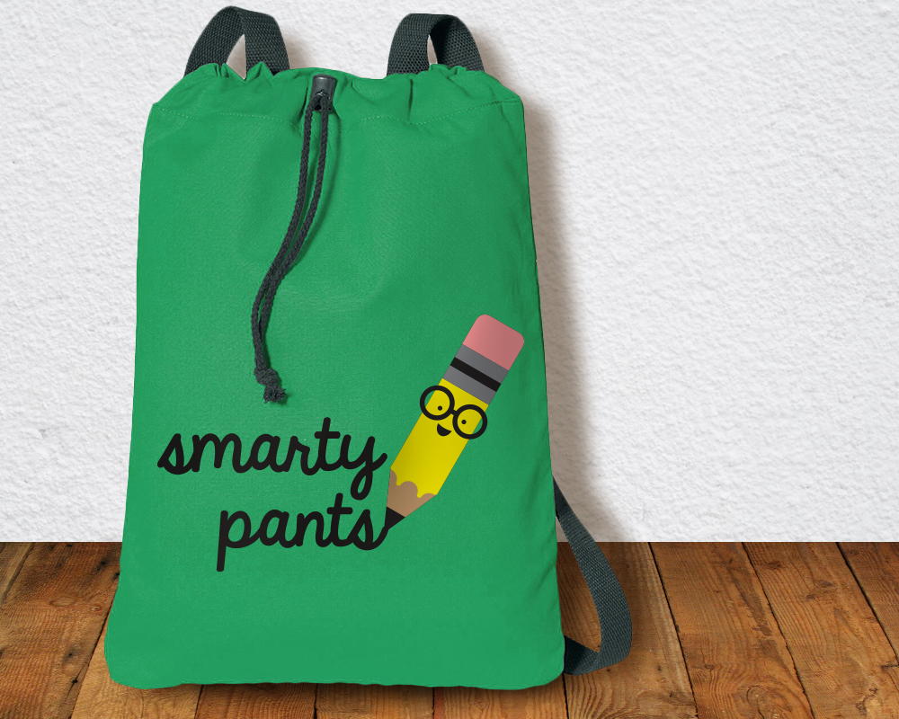 Nerdy pencil with "smarty pants" design